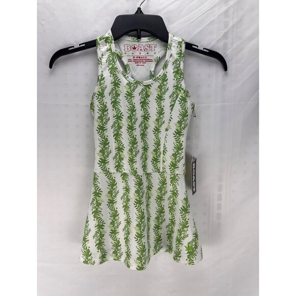 Boast Court Tennis Tank Top XS Green White Racerback NWT Sporty Summer - Picture 1 of 7